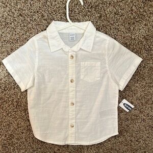 Old Navy White Button Down Shirt Short Sleeve